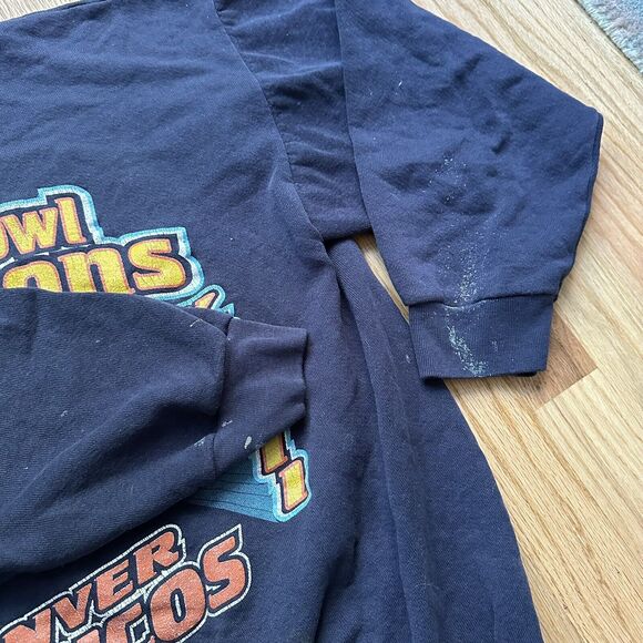 Men's Vintage 90's NFL Logo 7 Denver Broncos Super Bowl Crewneck Sweatshirt Sz L - Picture 2 of 4